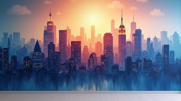 Skyline ville : embellissez votre intérieur avec des décorations murales